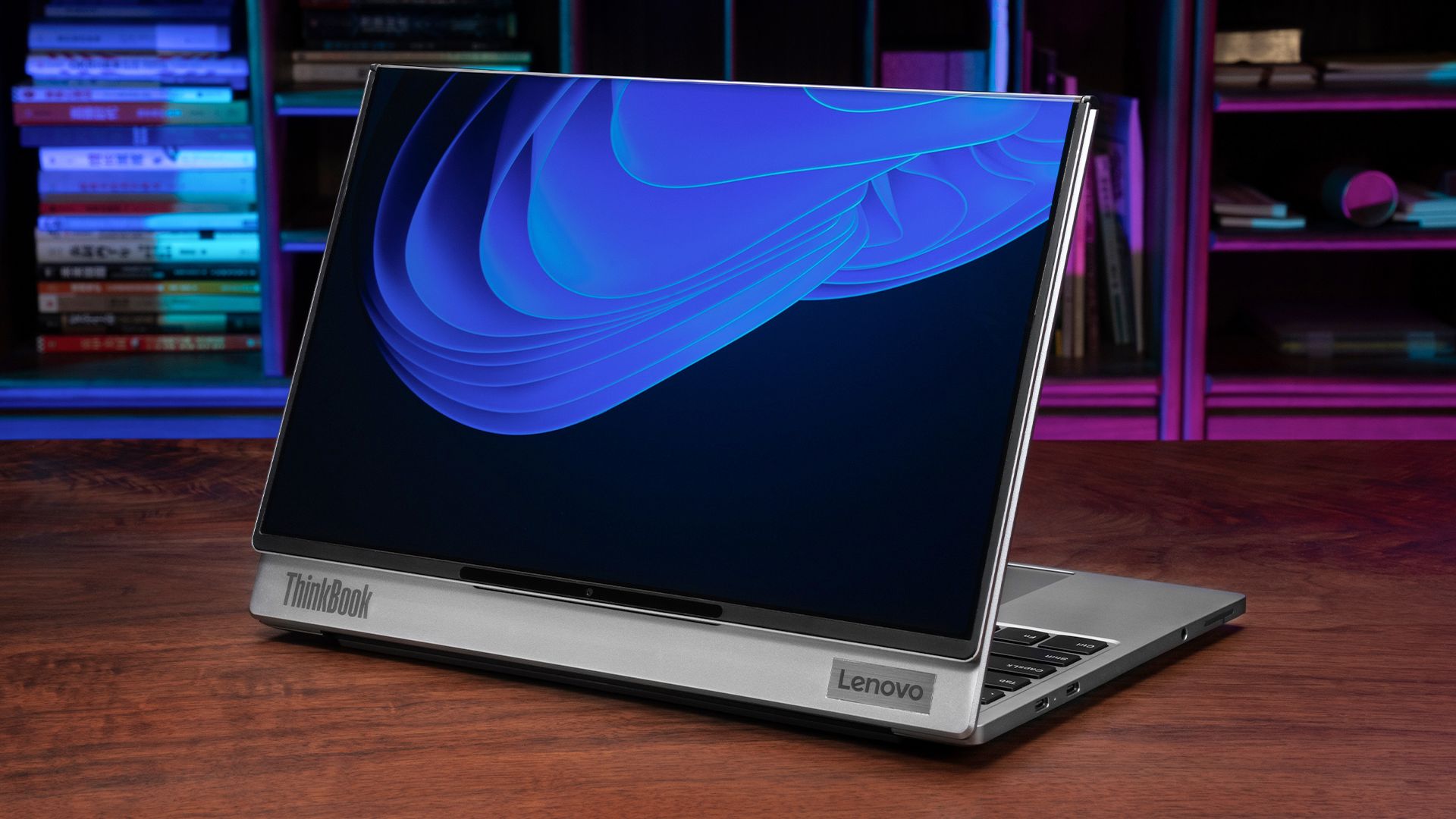 The Lenovo ThinkBook Flip AI PC Concept's rear-facing display area.