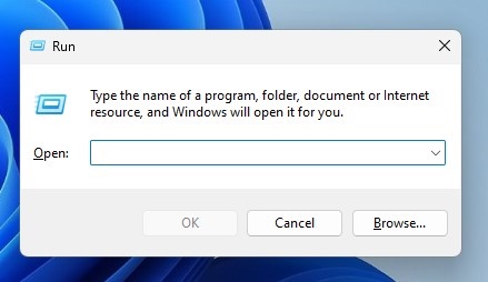 RUN dialog box