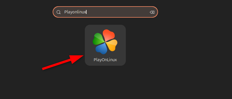 Opening PlayOnLinux from Applications Menu.