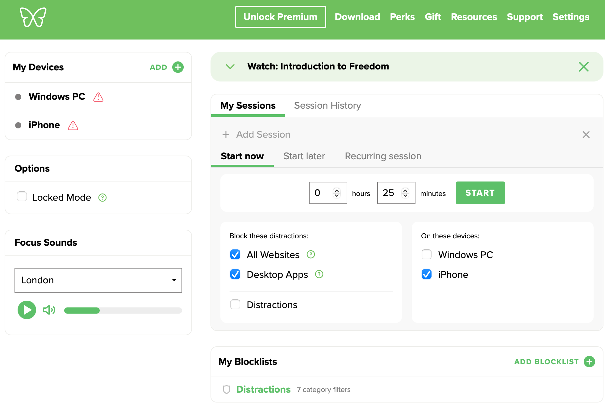 Freedom cross-platform distraction blocker.