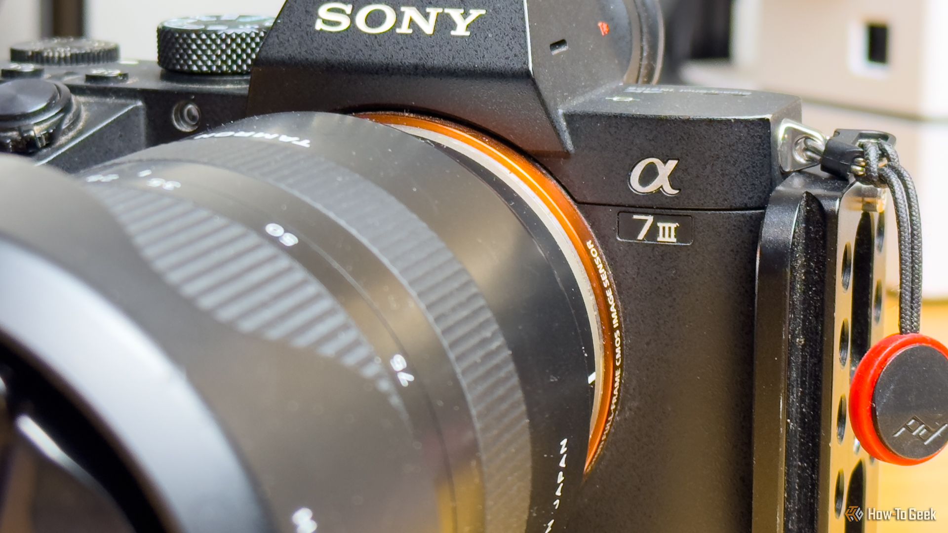 The Sony A7 III mirrorless DSLR camera with an L bracket and lens mounted.