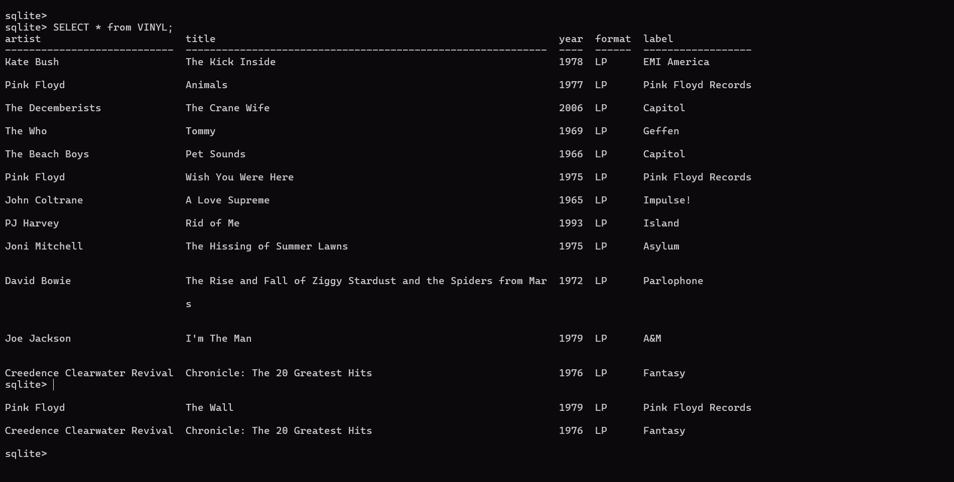 sqlite-vinyl-view