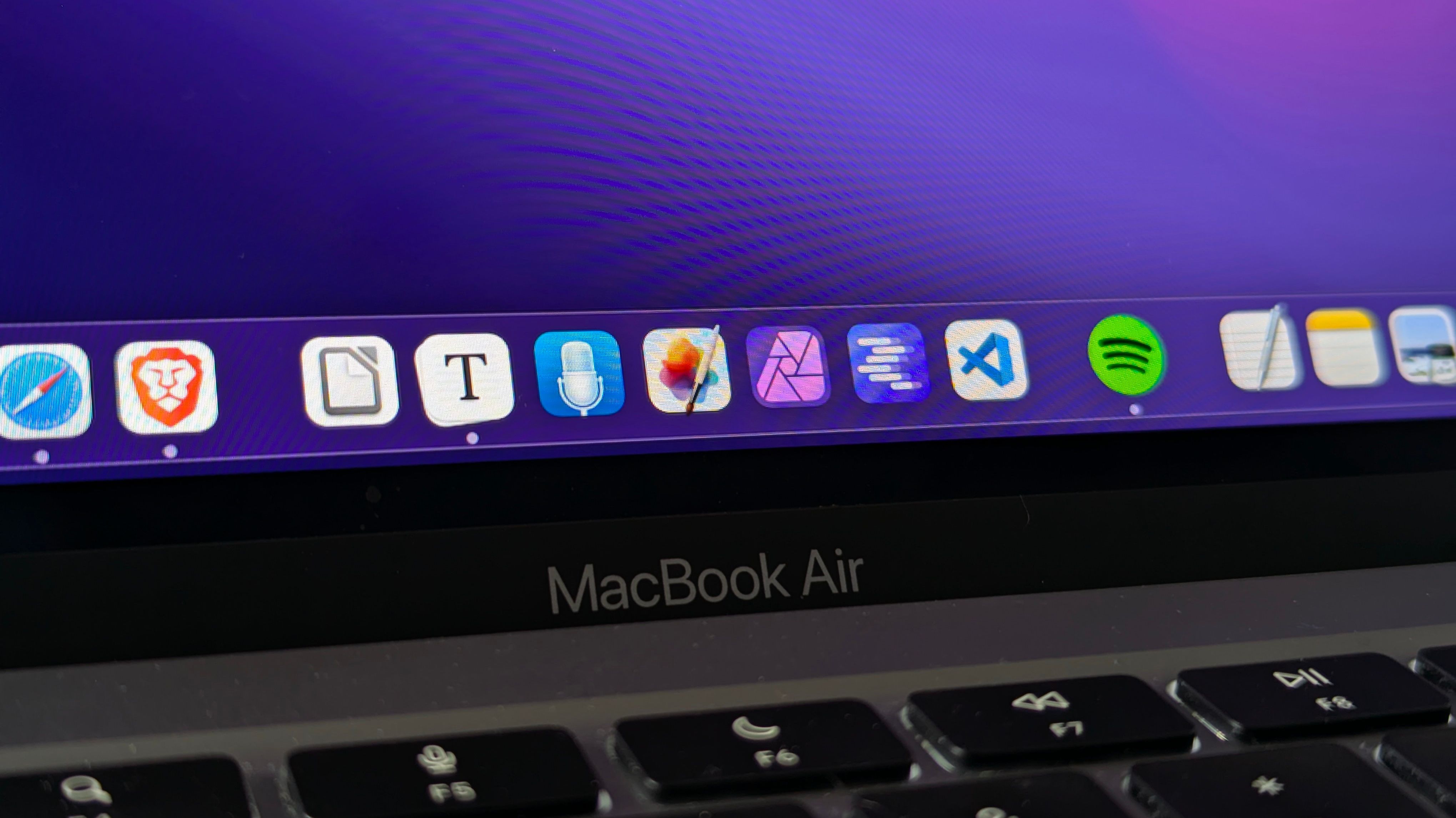 The macOS Dock on a MacBook Air.