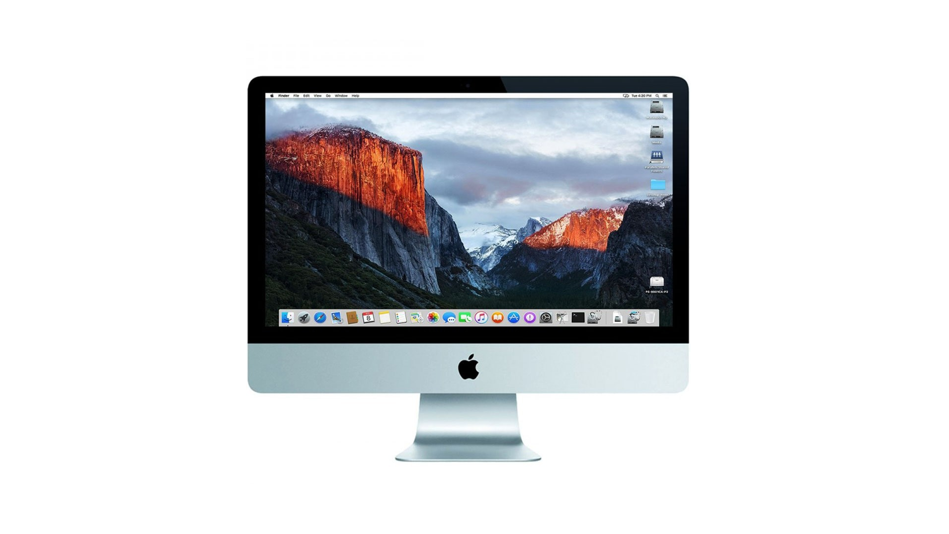 Unibody iMac on a white background.